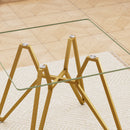 Modern Glass Dining Table With Metal Legs