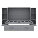 Murphy Bed With Shelves, Drawers And USB Ports