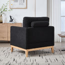 Wide Modern Performance Accent Chair With Natural Legs