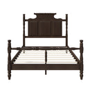 Vintage Country Style 4 Poster Platform Bed With High Crown Like Headboard, No Box Spring Needed