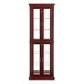 Curio Cabinet Lighted Curio Diapaly Cabinet With Adjustable Shelves And Mirrored Back Panel, Tempered Glass Doors (6 Tier), (E26 Light Bulb Not Included)