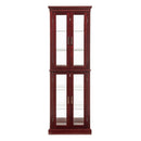 Curio Cabinet Lighted Curio Diapaly Cabinet With Adjustable Shelves And Mirrored Back Panel, Tempered Glass Doors (6 Tier), (E26 Light Bulb Not Included)