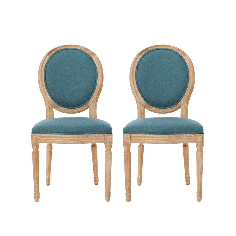 French Country Inspired Dining Chair With Iconic Round Backrest