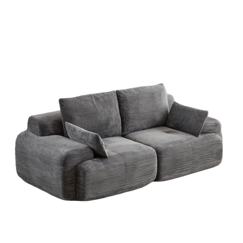 Compressed Sofa, 2 Seater Large Sectional Couches For Living Room - Gray