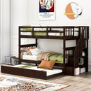 Stairway Bunk Bed With Storage And Guard Rail For Bedroom