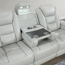 Reclining Power Set, USB, LED, Bookshelf Arms, And Drop Down Table