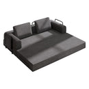Convertible Sleeper Sofa Bed With Cylindrical Pillow, Fixed Shape Frame