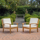 Outdoor Club Chair With Cushion And Acacia Wood Frame - Teak