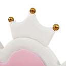 Extending Daybed With LED Lights, Modern Upholstered Princess Daybed With Crown Headboard