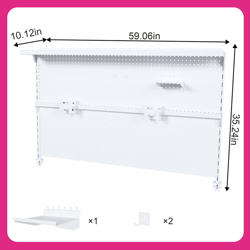 Clamp On Desk Pegboard With Single Monitor Stand