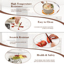 Round Dining Table With 360° Rotating Lazy Susan Scratch & Heat For Dining Room & Kitchen, Table Only - White