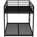 Full over Full Metal Bunk Bed, Low Bunk Bed with Ladder, Black(Old SKU:MF197034AAB)