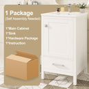 Bathroom Vanity With Ceramic Sink, Soft Close Drawers, Door Organizer, Divider Drawer, Adjustable Foot Pads