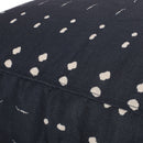 Dalm - Fabric Square Pouf Ottoman With Polystyrene Beads Filling - Dark Blue / White