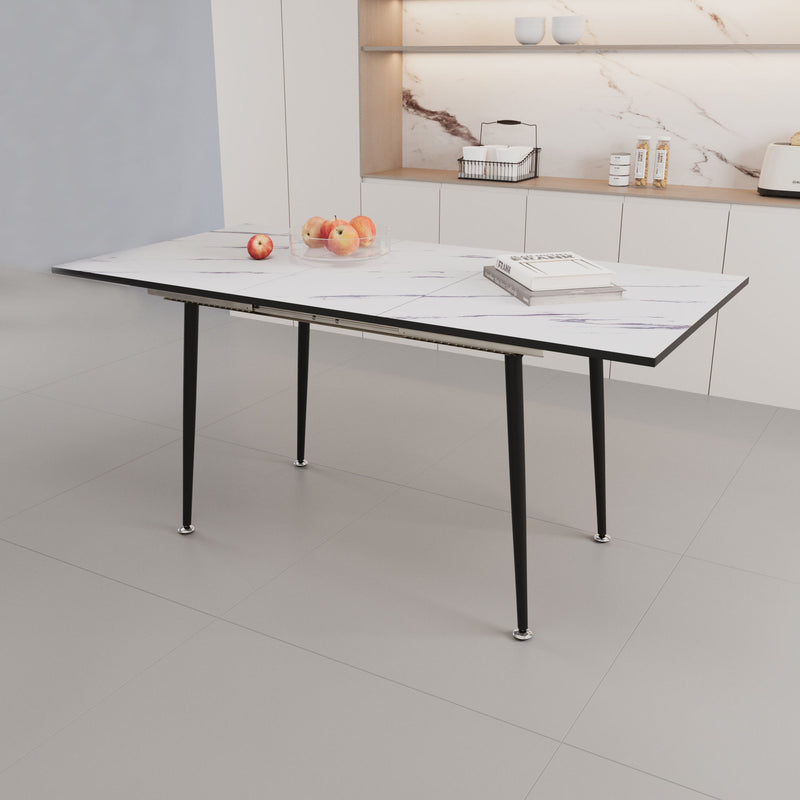 Modern Extendable Dining Table And Chair Set For 2 - 6 People