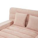 Chaise Bed Lounge Sofa Chair With Adjustable Backrest And LED Light Strip - Pink
