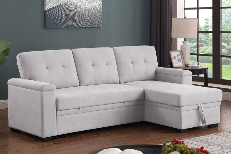 Lucca II - 84.5"W Reversible Sleeper Sectional Sofa with Storage Chaise