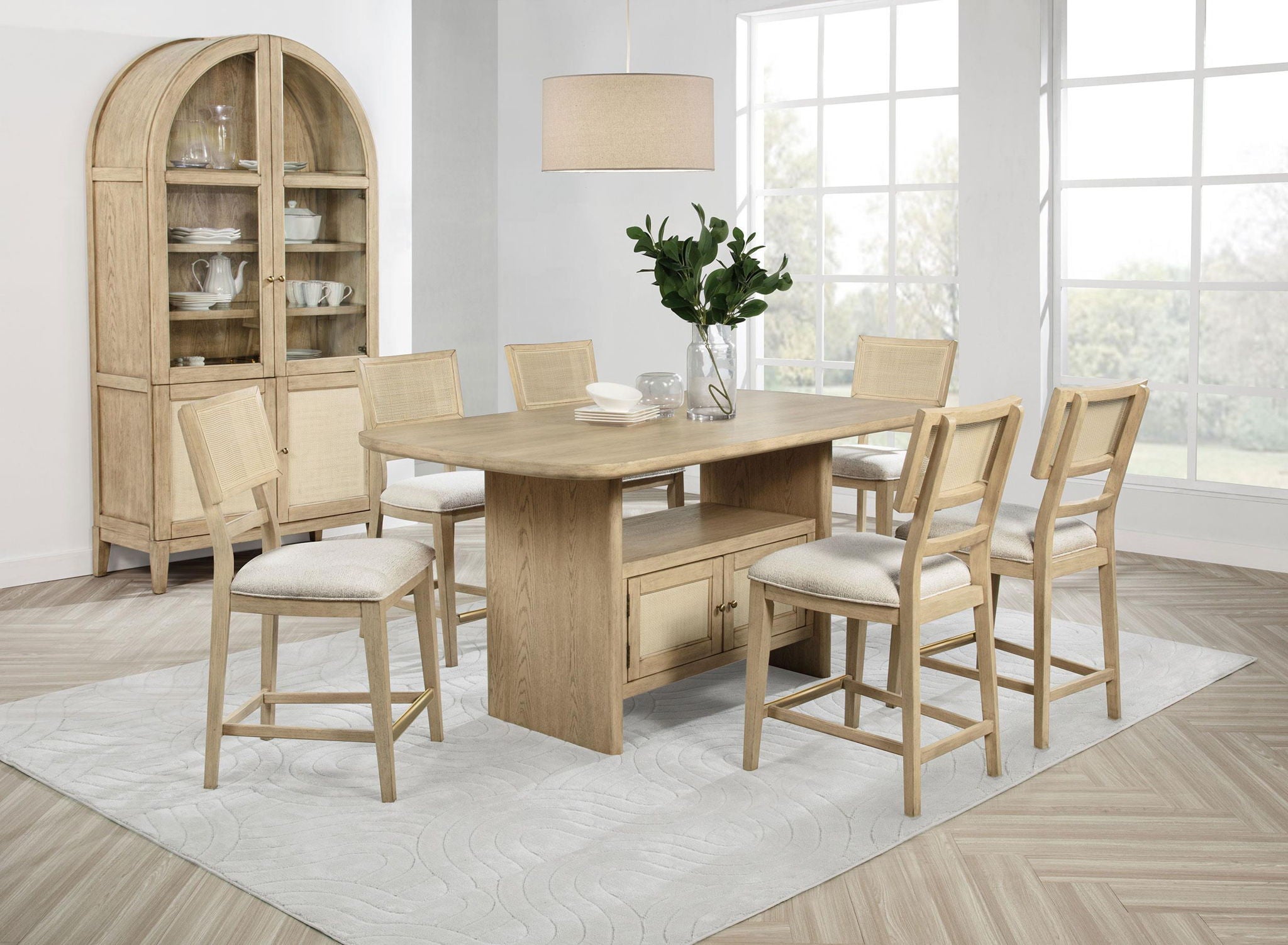 Kailani Rattan Cane Counter Side Chair Beige Oak (Set of 2) - Atlantic Fine Furniture Melbourne FL
