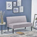 Contemporary Loveseat With Upholstered Fabric And Birch Wood Legs - Light Gray