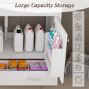 43" Bathroom Vanity With Artificial Marble Carrara Top Set, Multi Functional Bathroom Cabinet With Doors And Drawer - White