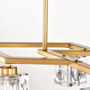 Crystal Chandelier For Dining Room, 8 Light Kitchen Chandelier Light Fixture Modern Metal Industrial Chandeliers For Farmhouse Entryway Living Room (8*G9 Bulbs Included) - Matte Gold