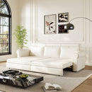 3 In 1 Convertible Sleeper Sofa With Nailhead Trim & Rolled Arm