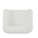 Modern Upholstered Boucle Arm Chair With Tuxedo Design And Triangular Legs