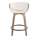 Symphony - Mid Century Modern Fixed Height Counter Stool With Swivel And Round Footrest (Set of 2)