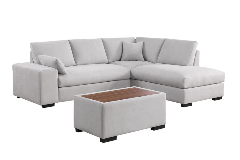 Joshua - 100" Sectional Sofa with Right Facing Chaise and Console Ottoman