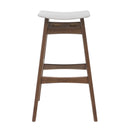 Mid Century Modern Bar Stool Set With Upholstered Seating