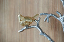 Metal Branch Wall Sculptures With Bird Accents (Set of 2) - Silver Multi