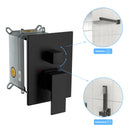 Wall Mounted Shower System With Adjustable Slide Bar And Rough In Valve - Matte Black