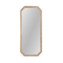 Elegant Wood Block Carved Leaner Mirror - White