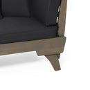 Outdoor Patio Daybed Sofa, 3 Seat Sofa With Foldable Arm 4 Back Pillows