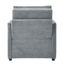 Upholstered Convertible Sleeper Sofa With 5 Position Backrest, Side Pockets, Storage