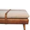 Buffalo - Large Square Hide Leather Footstool - Brown