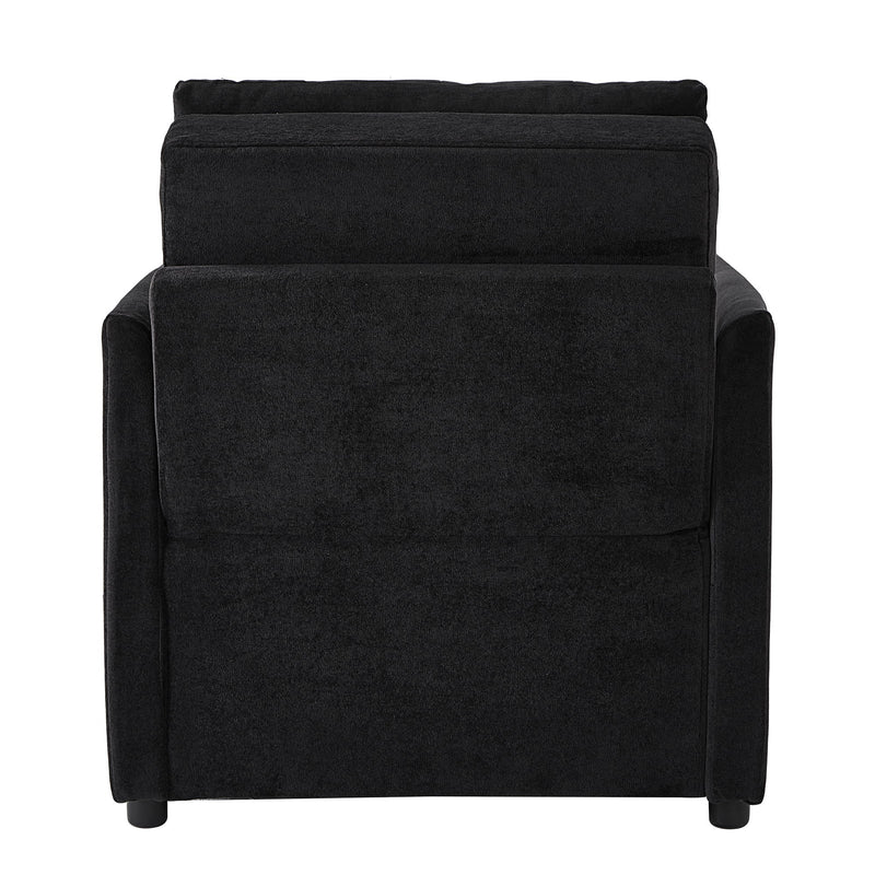 Upholstered Convertible Sleeper Sofa With 5 Position Backrest, Side Pockets, Storage