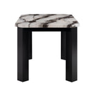 Magaly - Bar Table And Stool 5 Piece Set With Marbled Top Detail - Dark Gray