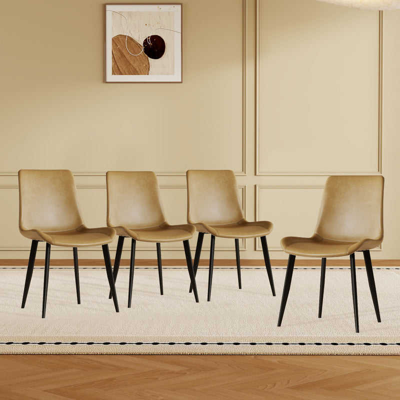 Dining Chairs With Carbon Steel Legs (Set of 4) - Brown