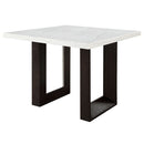 Edwyn - Counter Height Table - White Natural Marble Top & Espresso