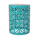 Airy - Outdoor Side Table With Lace Cut Design And Metal Frame
