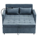 Pull-Out Sleeper Sofa With Reversible Backrest Cushion, Side Pockets, 2 USB Ports And A Phone Holder For Living Room