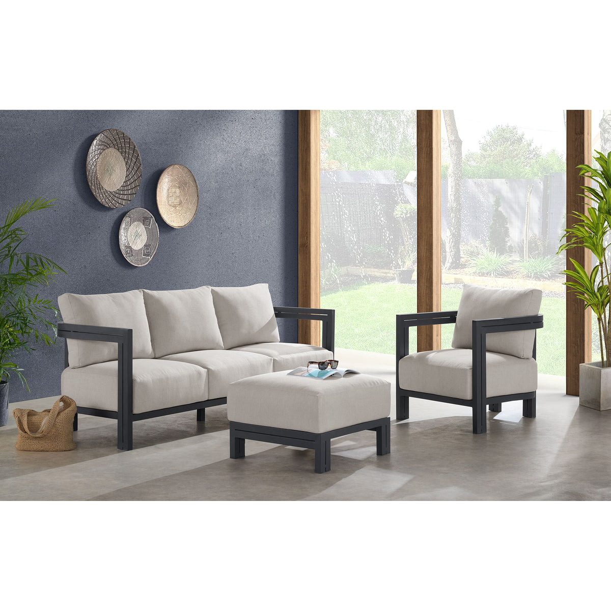 Playa Chair (Set of 2) in Dark Gray / Beige by Elements International, view 4
