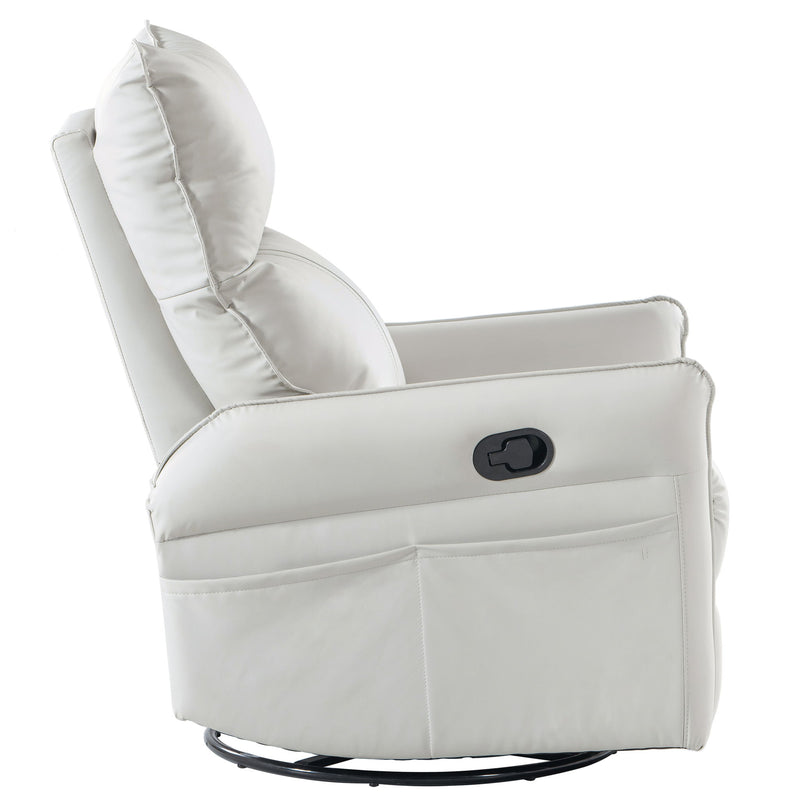 360° Modern Small Rocking Swivel Recliner Chair With Side Pocket
