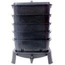 Eco Friendly 5 Layer Worm Compost Bin With 50L Capacity, Easy Setup Plastic Worm Farm Kit - Black