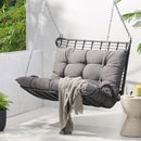 Arruda - Outdoor Wicker Porch Swing With Cushions