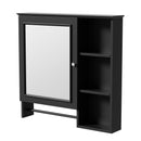 Wall Mounted Bathroom Storage Cabinet, Medicine Cabinets With Large Mirror Door, Adjustable Shelves And Three Open Storage Levels(Not Include Bathroom Vanity)