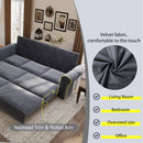 3 In 1 Convertible Sleeper Sofa With Nailhead Trim & Rolled Arm