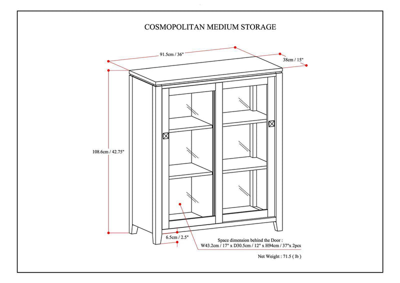 Cosmopolitan - Handcrafted Medium Storage Cabinet