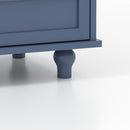 Minimalist Buffet Cabinet With Double Glass Doors And Drawer